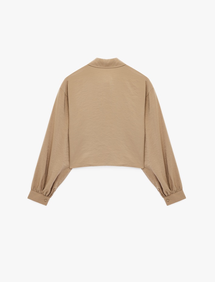  Modal Kumaş Kargo Cepli Uzun Kollu Gömlek