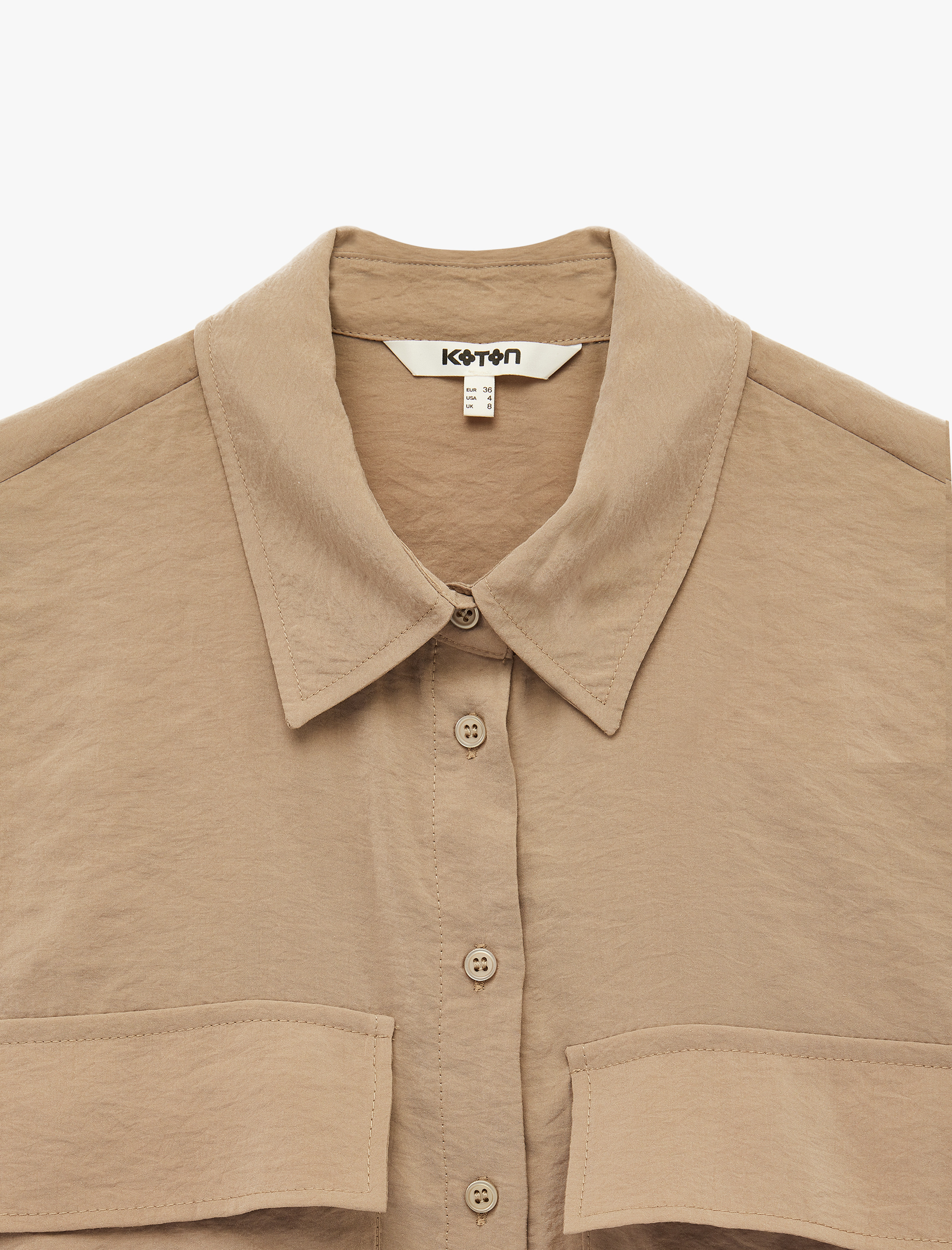   Modal Kumaş Kargo Cepli Uzun Kollu Gömlek