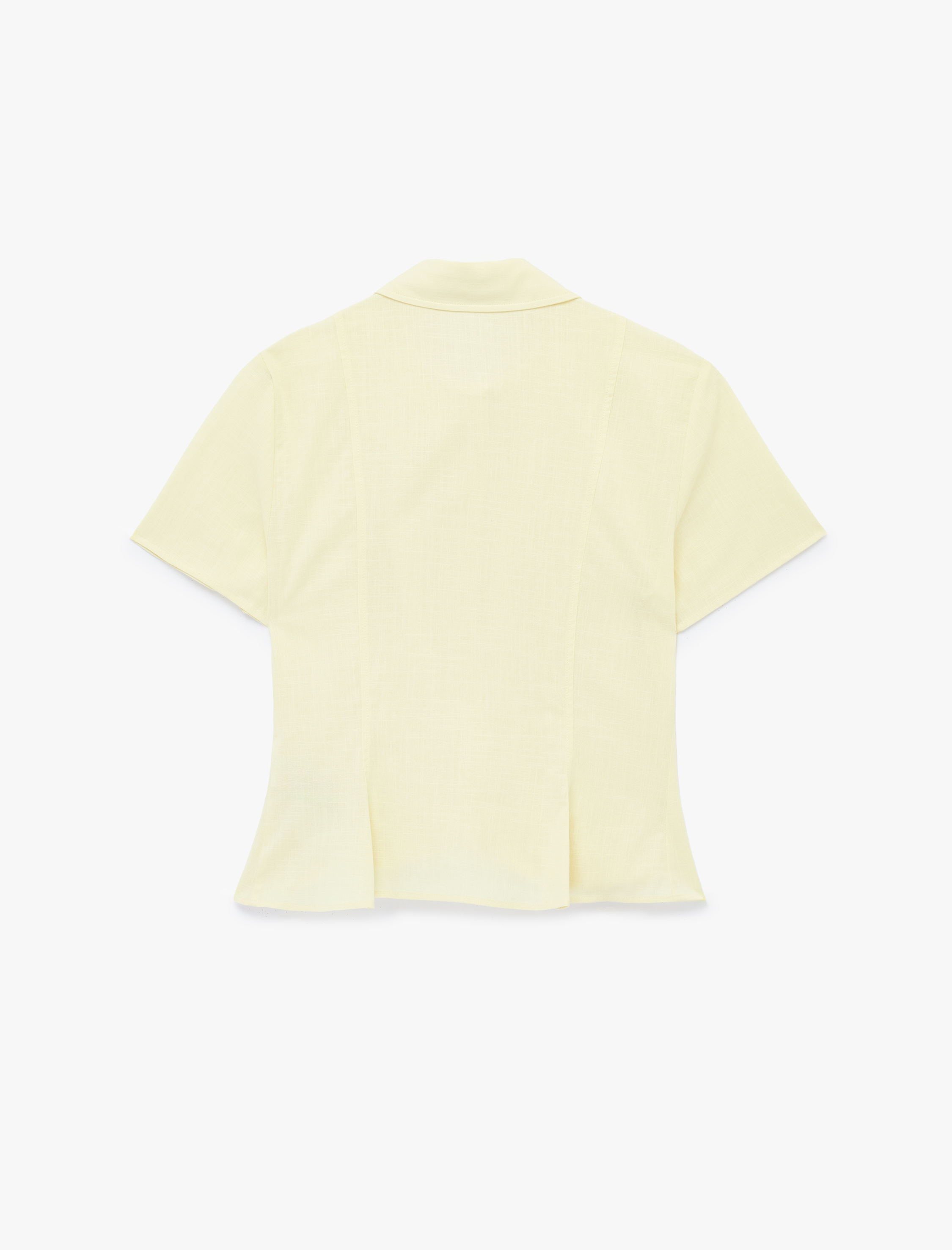   Slim Fit Kısa Kollu Klasik Yaka Düğmeli Pamuklu Gömlek