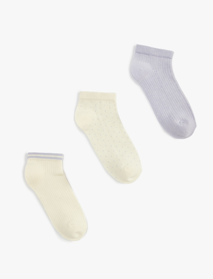 Kadın Puantiyeli Pamuklu 3'lü Patik Çorap Seti