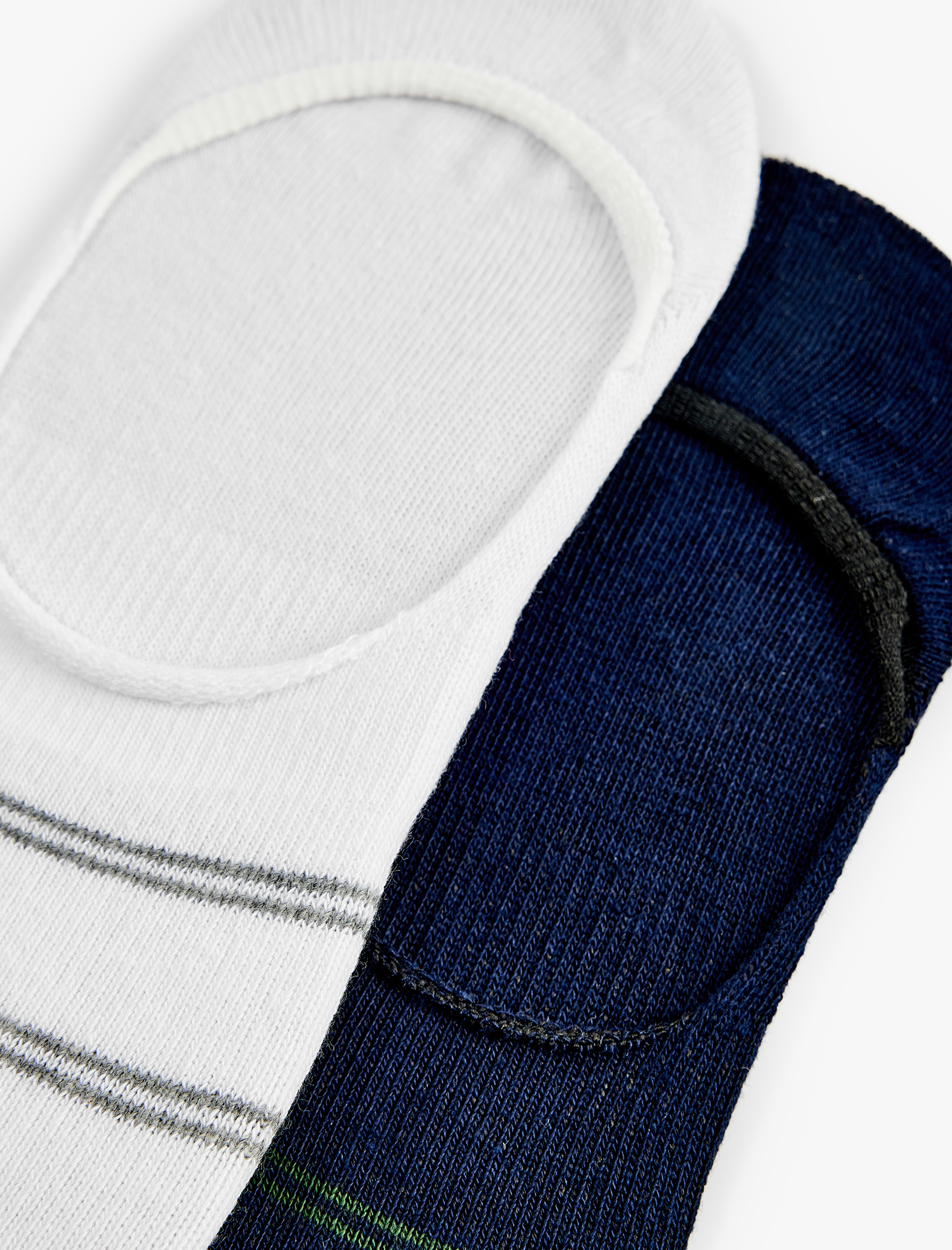  Erkek Pamuklu Çizgili 2'li Spor Çorabı Seti