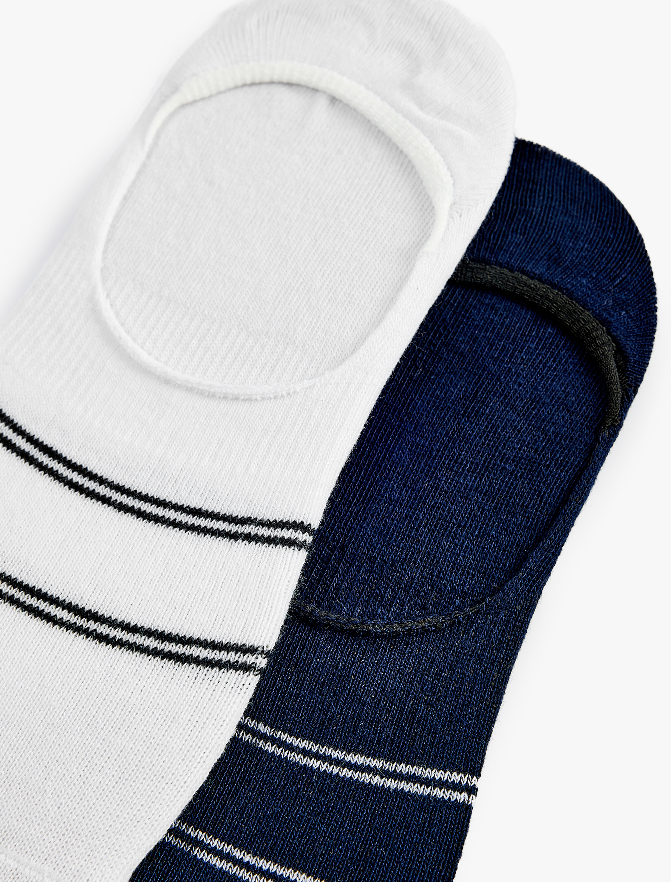  Erkek Pamuklu Çizgili 2'li Spor Çorabı Seti