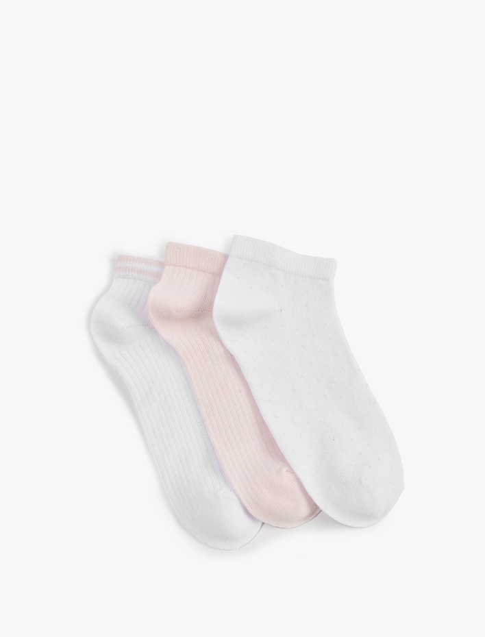 Kadın 3'lü Basic Pamuklu Patik Çorap Seti