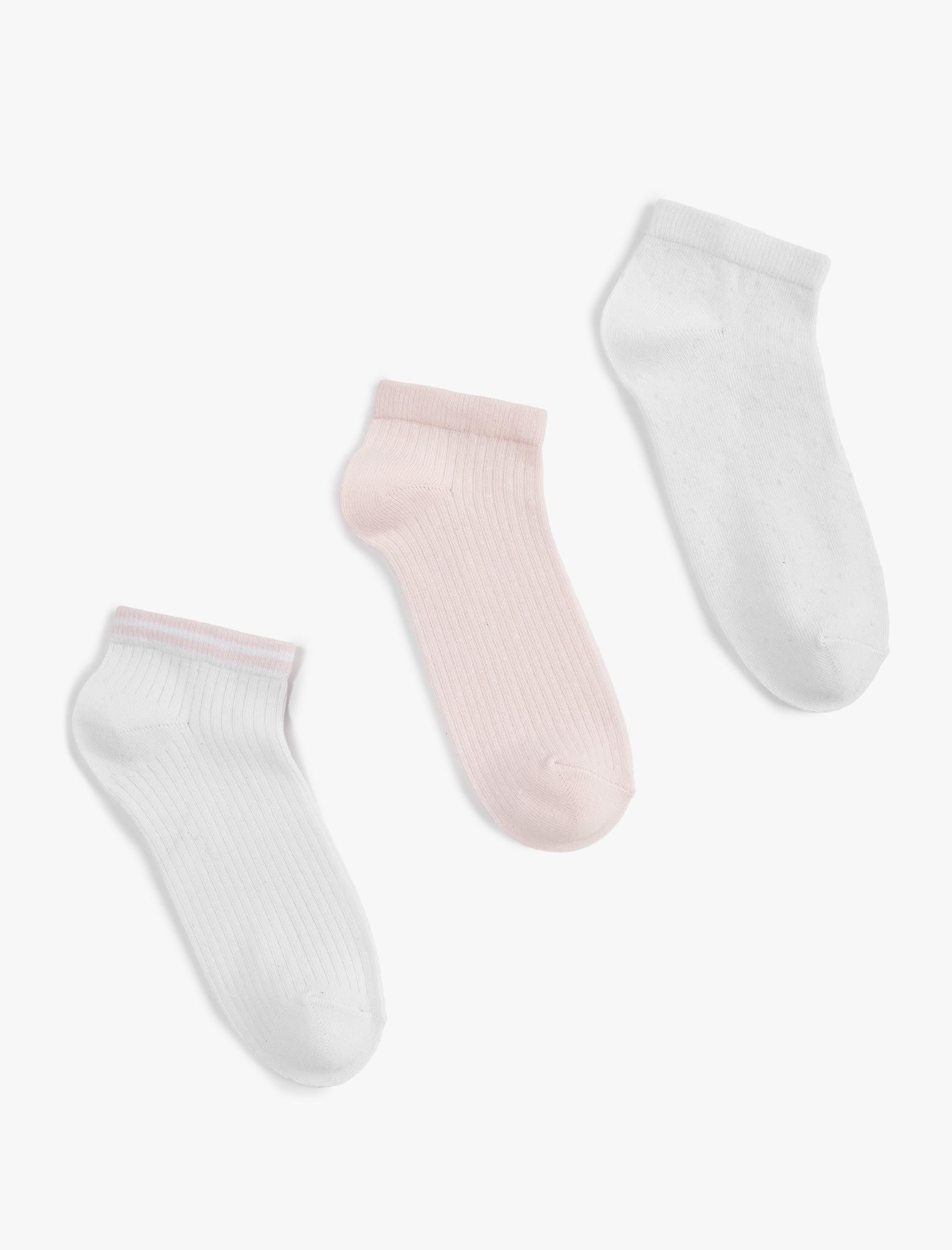  Kadın 3'lü Basic Pamuklu Patik Çorap Seti