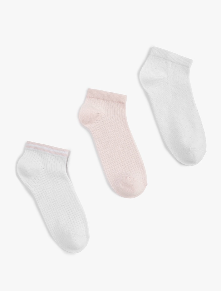 Kadın 3'lü Basic Pamuklu Patik Çorap Seti
