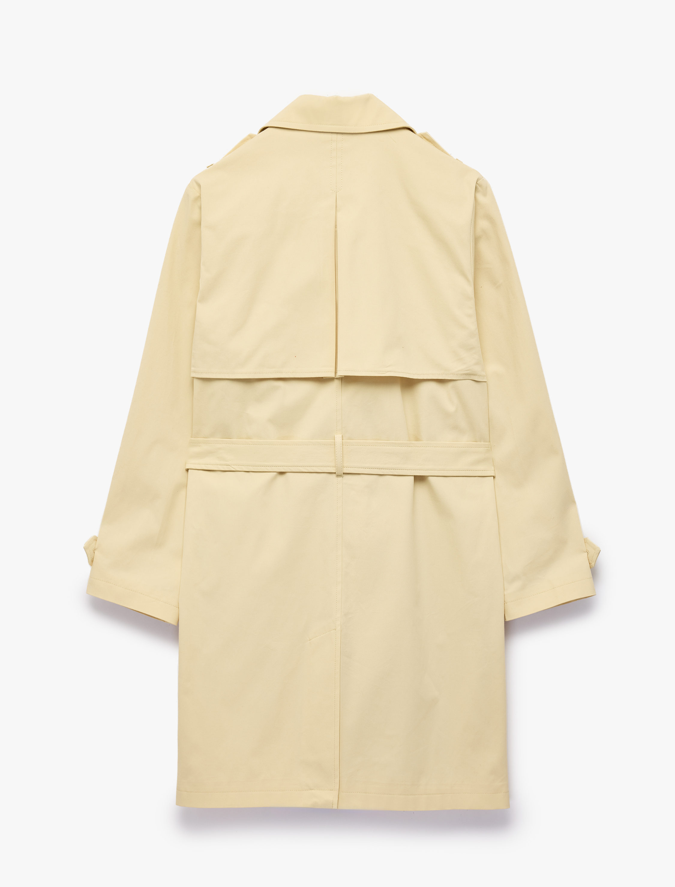   Pamuklu Uzun Kollu Kruvaze Kemerli Oversize Trençkot