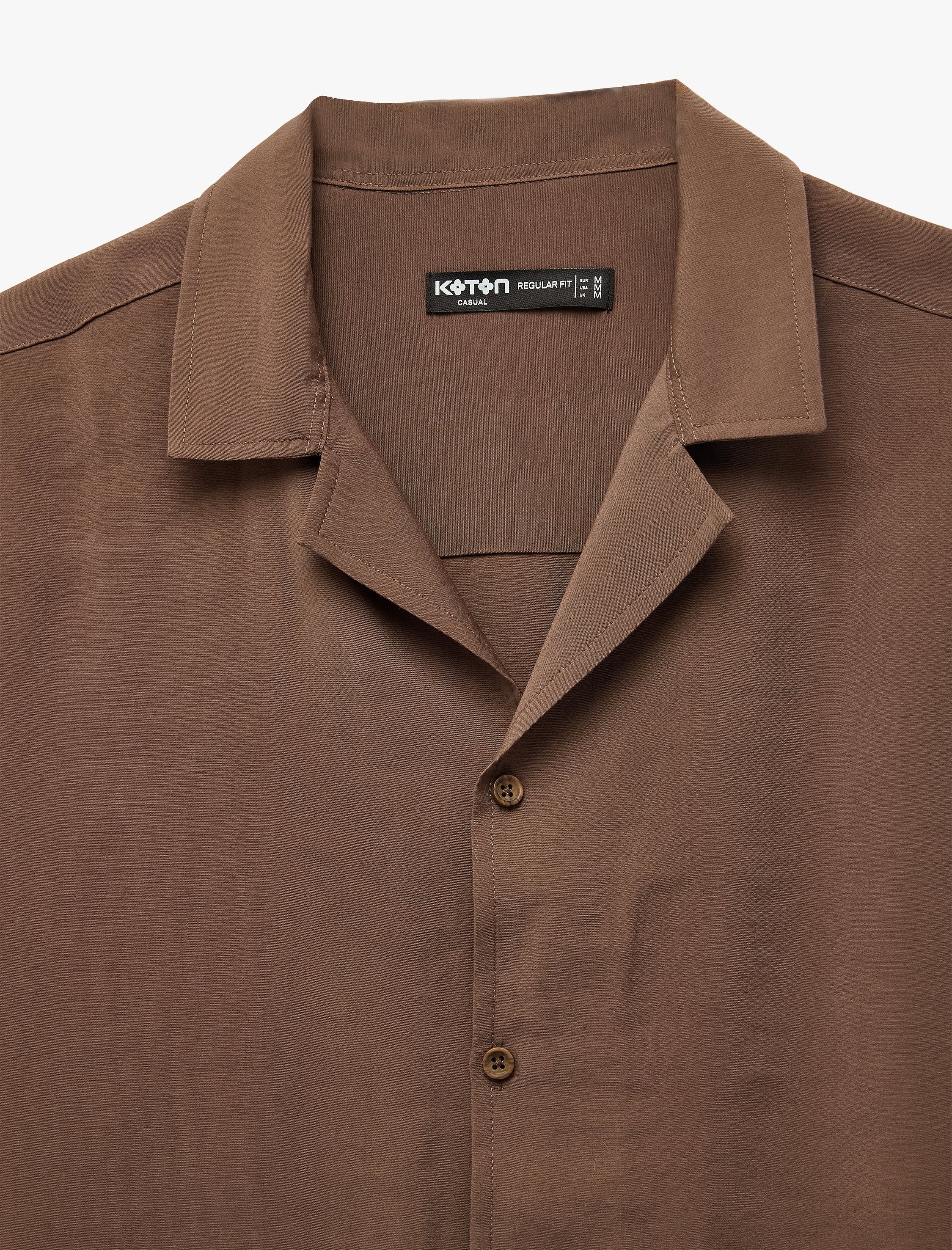   Regular Fit Kısa Kollu Düğmeli Devrik Yaka Modal Gömlek