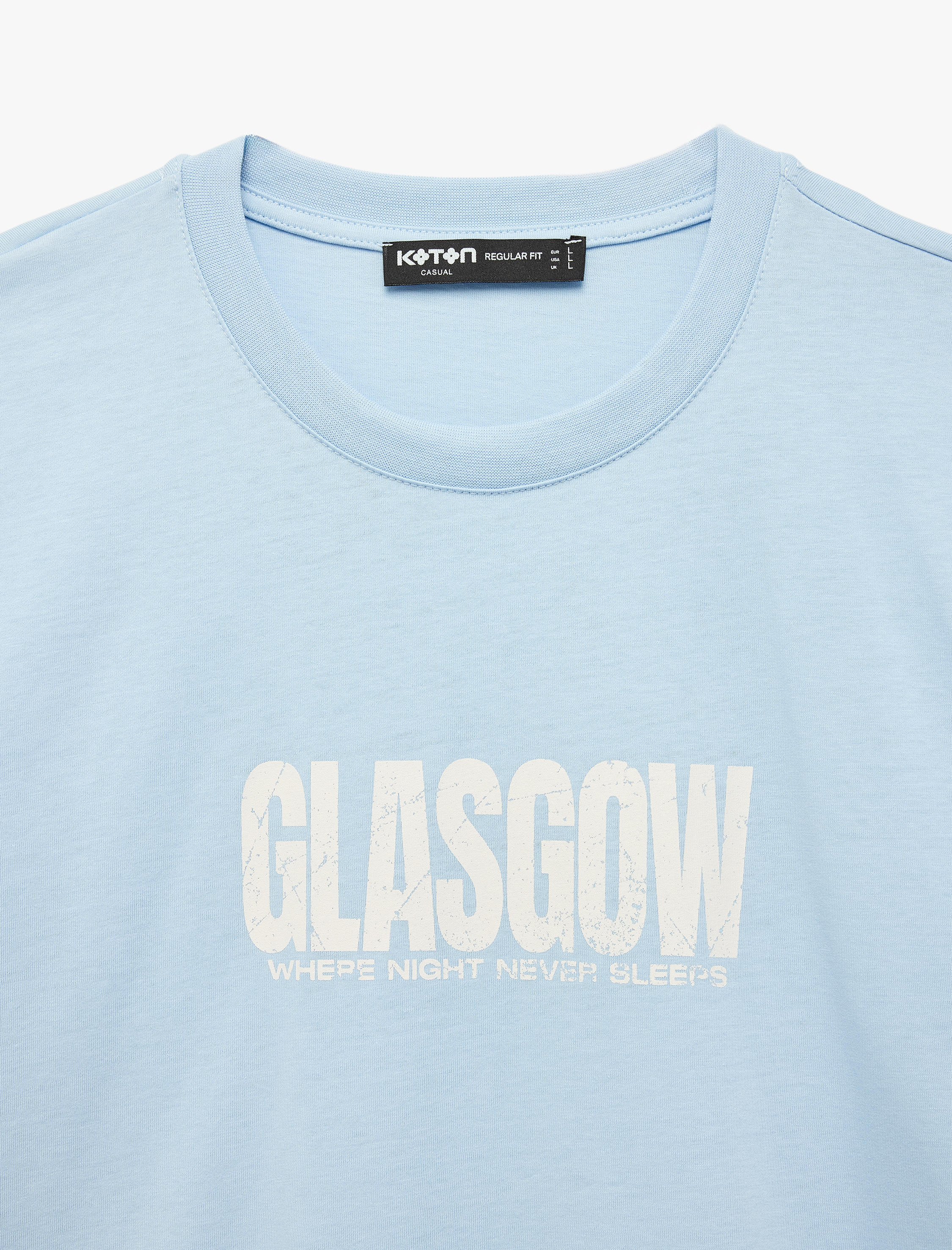   Regular Fit Bisiklet Yaka Kısa Kollu Baskılı Tişört