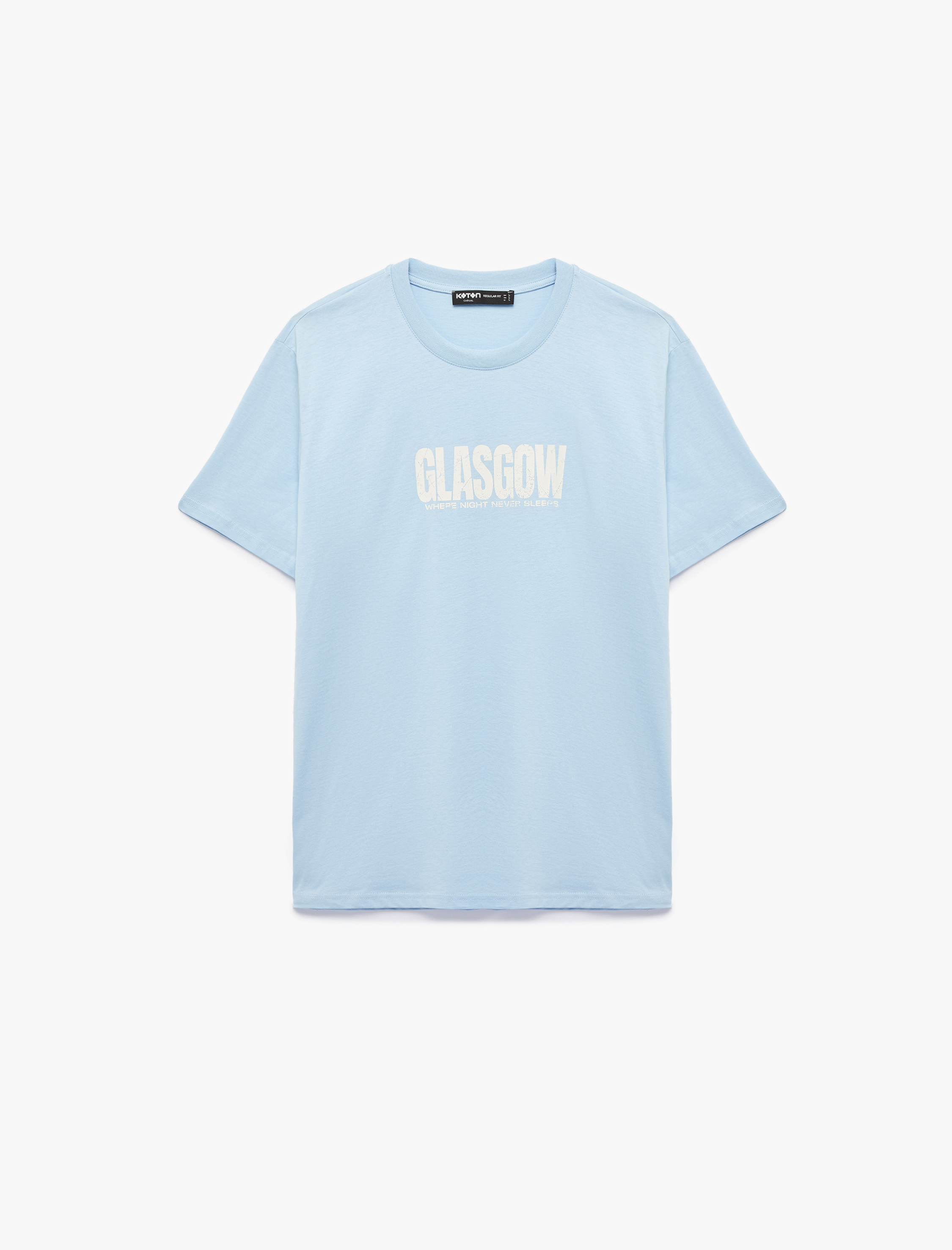   Regular Fit Bisiklet Yaka Kısa Kollu Baskılı Tişört