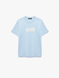 Regular Fit Bisiklet Yaka Kısa Kollu Baskılı Tişört