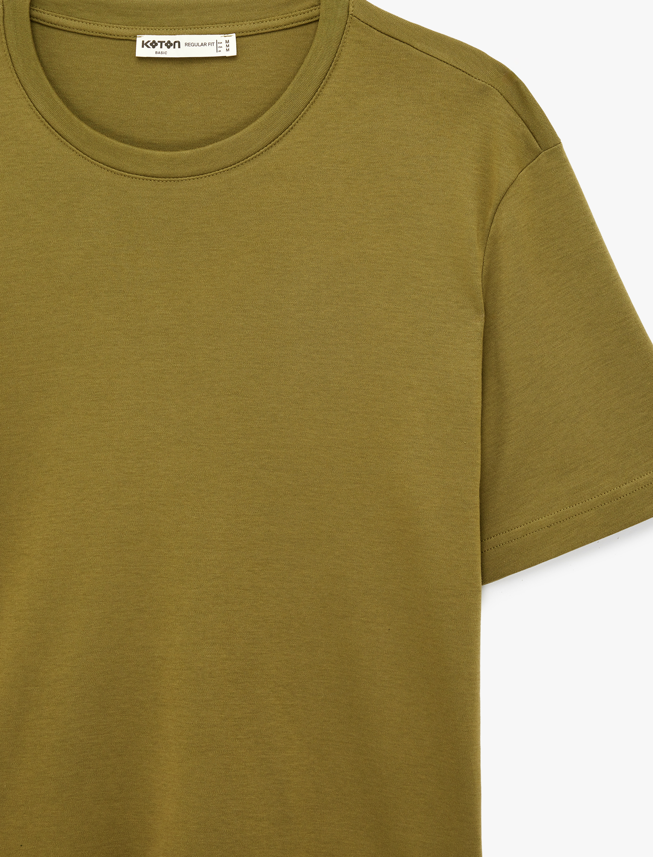   Regular Fit Kısa Kollu Pamuklu Bisiklet Yaka Tişört