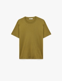 Regular Fit Kısa Kollu Pamuklu Bisiklet Yaka Tişört