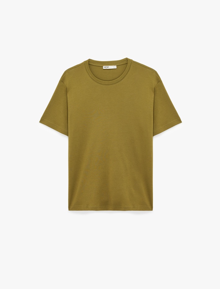  Regular Fit Kısa Kollu Pamuklu Bisiklet Yaka Tişört