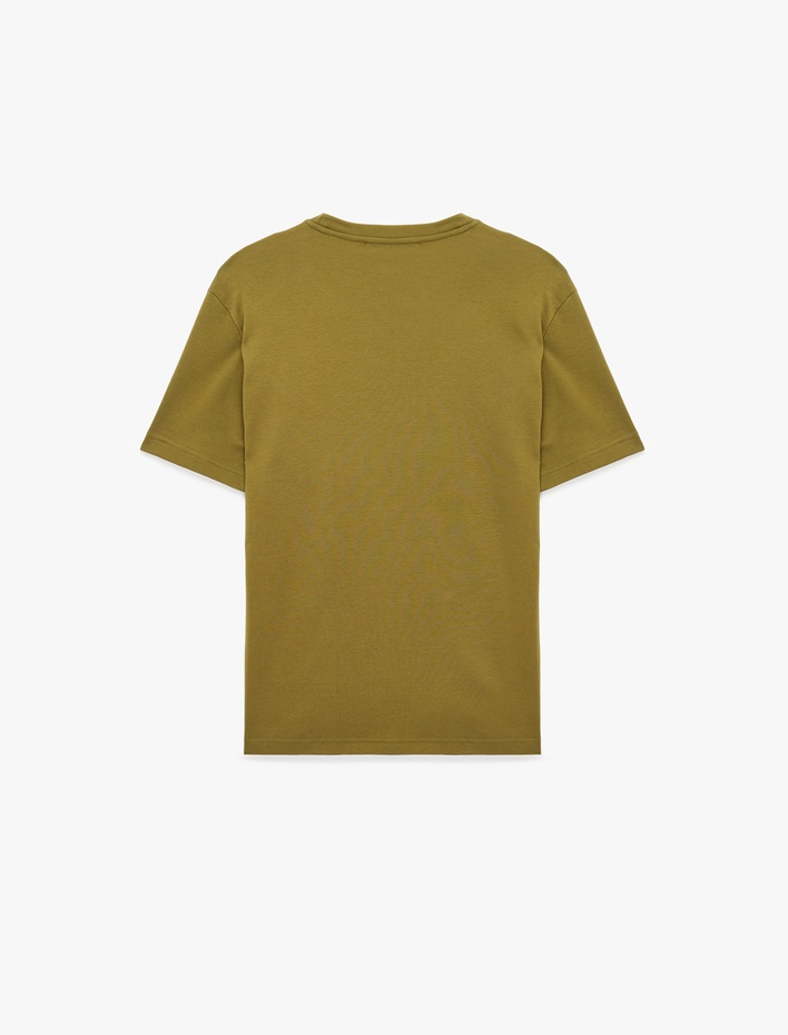  Regular Fit Kısa Kollu Pamuklu Bisiklet Yaka Tişört