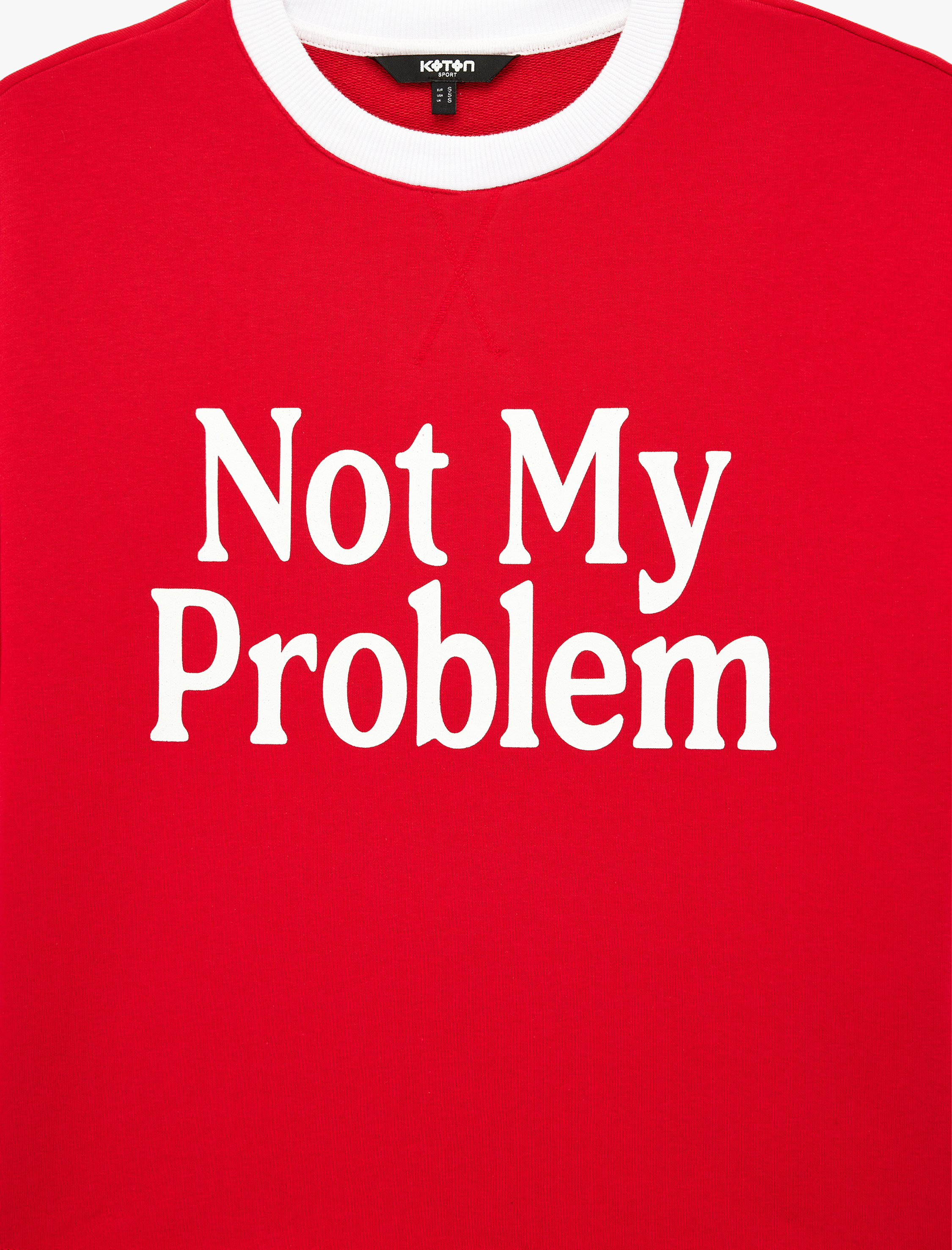   Baskılı Yarım Kollu Bisiklet Yaka Oversize Spor Tişört