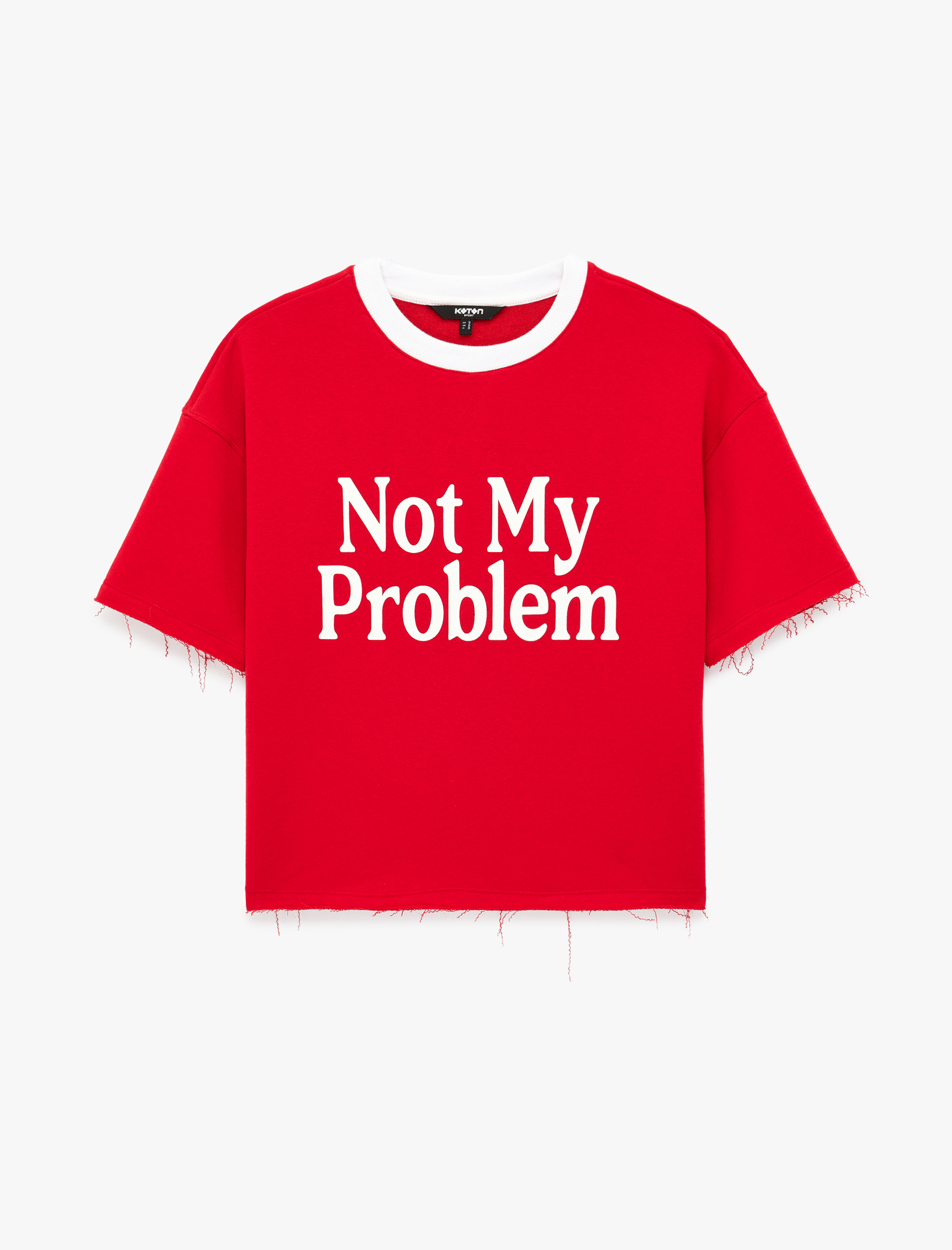   Baskılı Yarım Kollu Bisiklet Yaka Oversize Spor Tişört