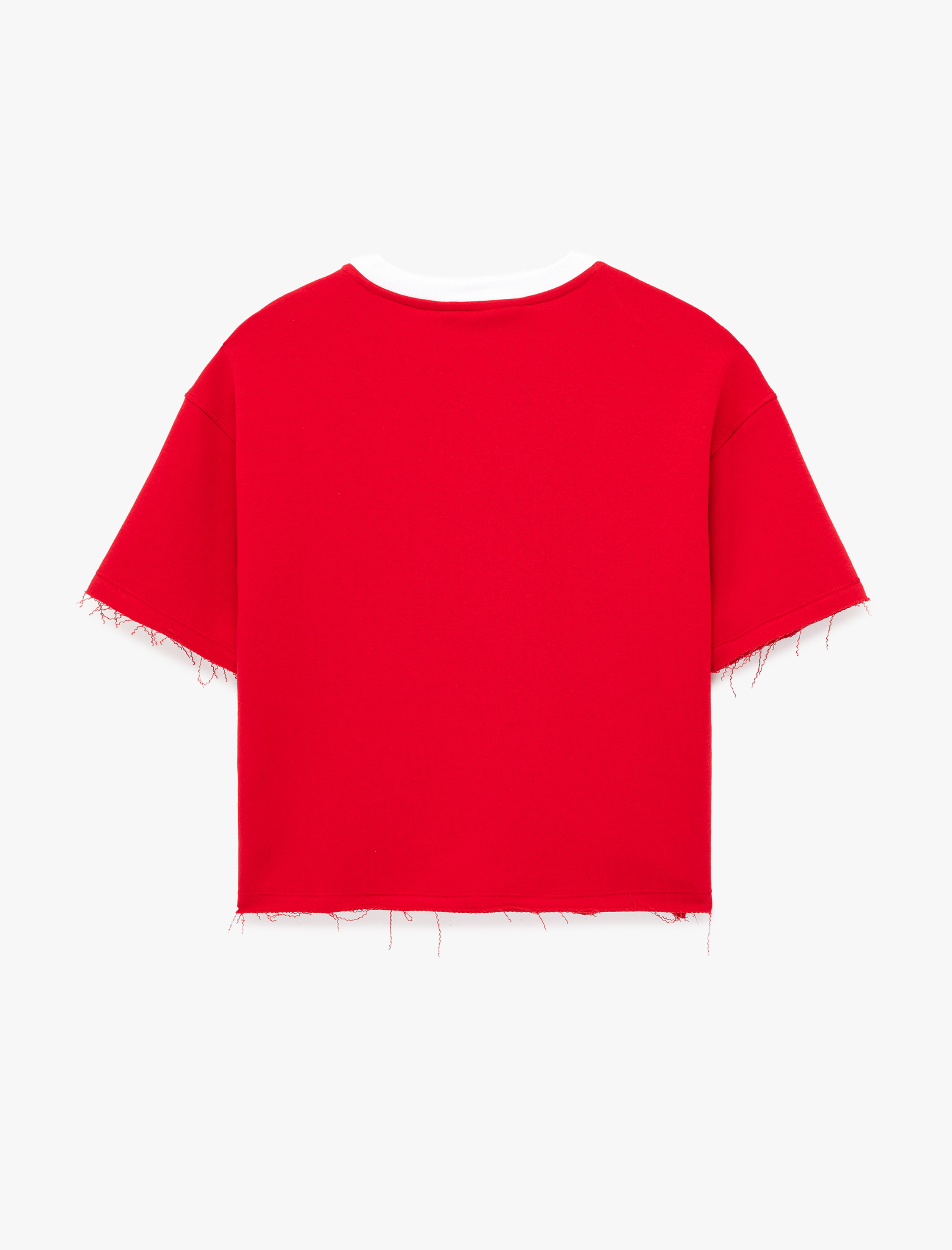   Baskılı Yarım Kollu Bisiklet Yaka Oversize Spor Tişört