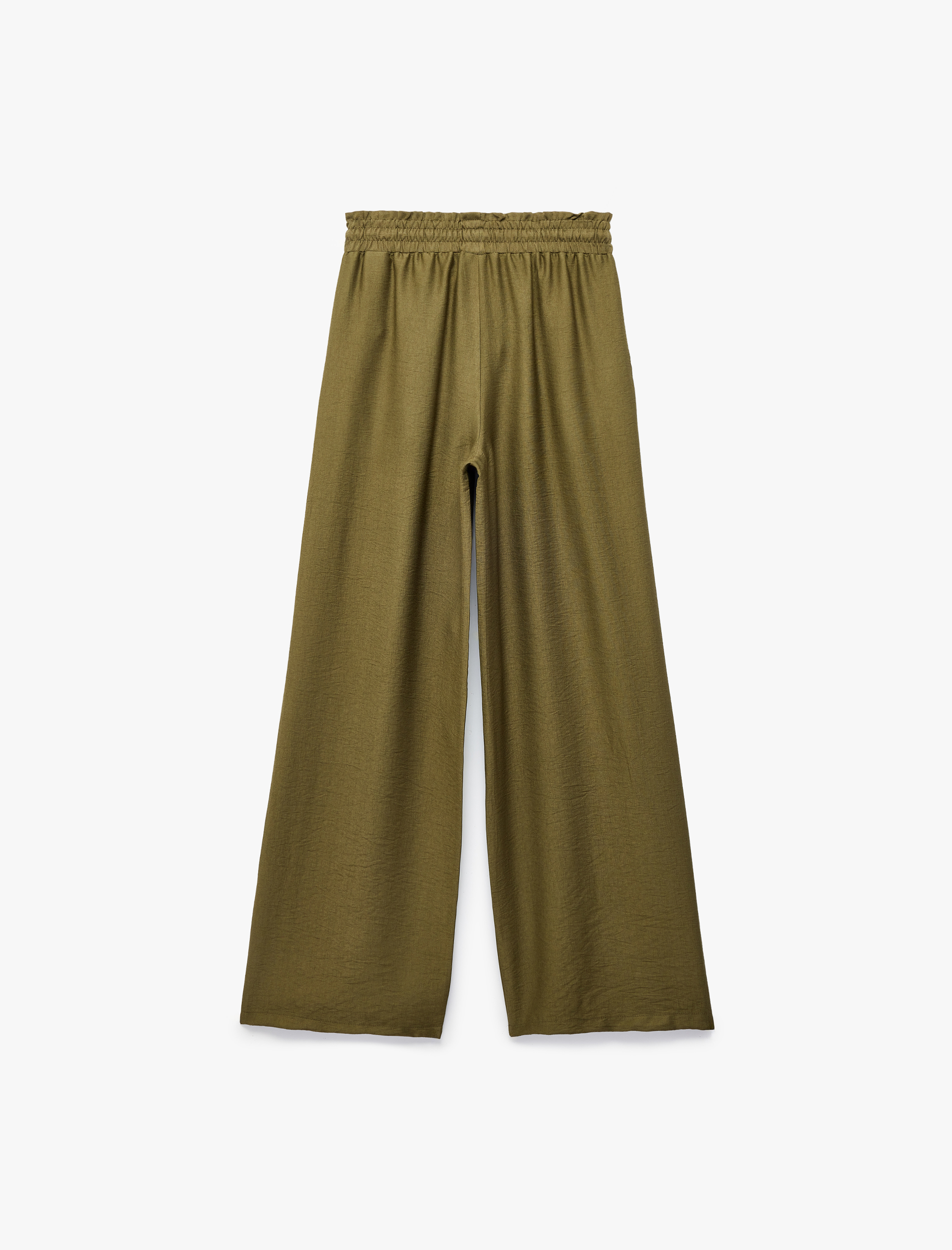   Rahat Kalıp Cepli Viskon Geniş Paça Pantolon