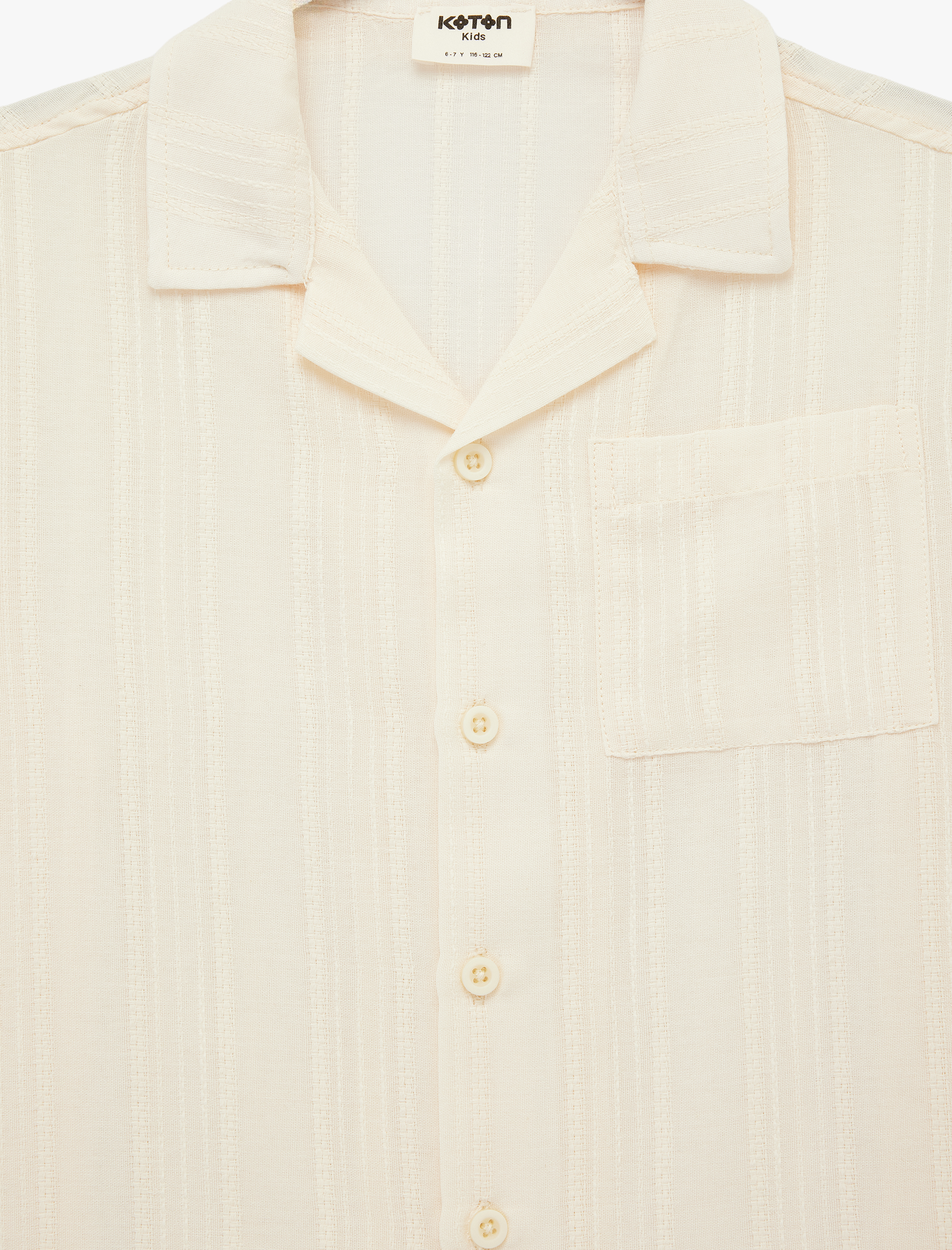  Erkek Çocuk Pamuklu Devrik Yaka Basic Kısa Kollu Gömlek