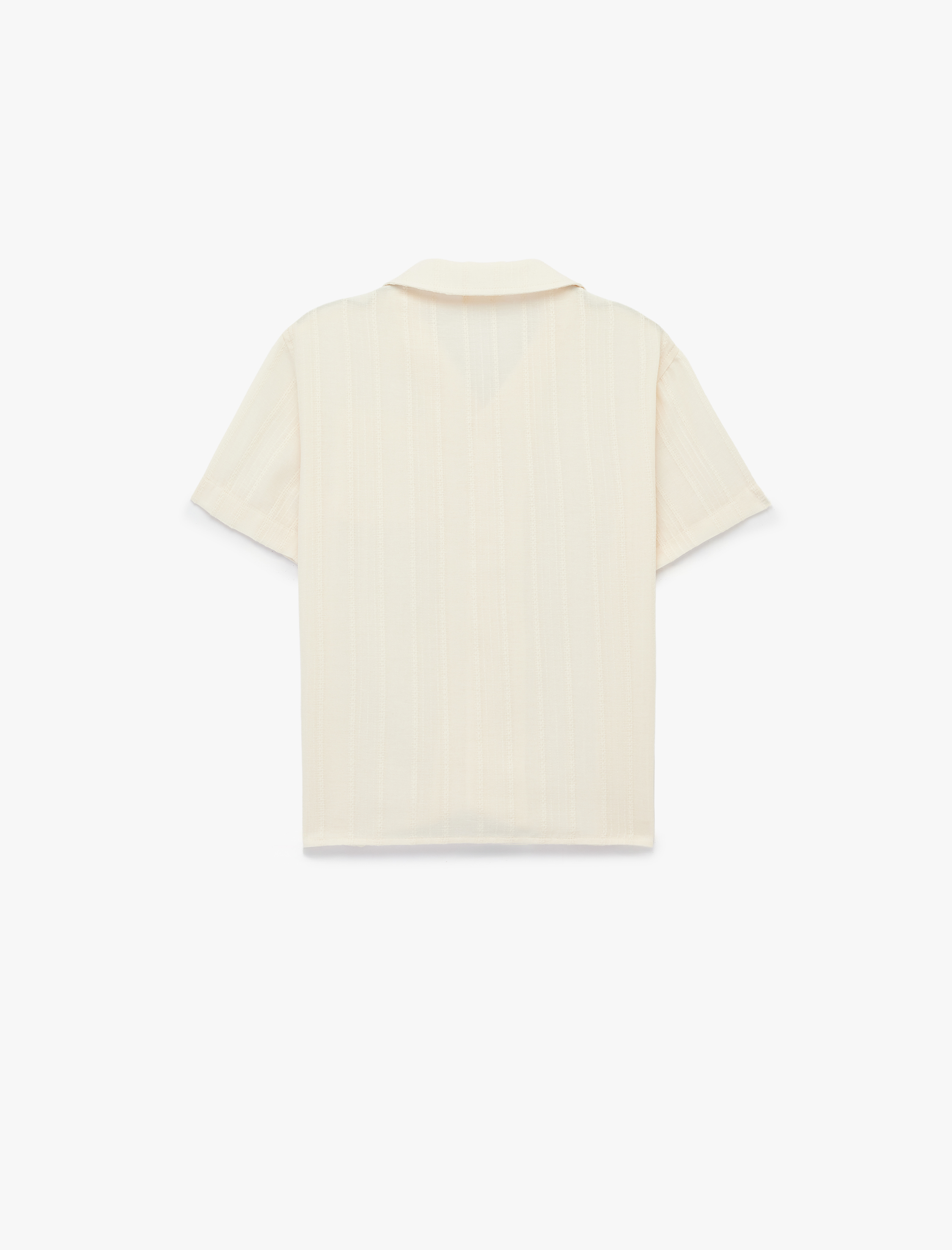  Erkek Çocuk Pamuklu Devrik Yaka Basic Kısa Kollu Gömlek