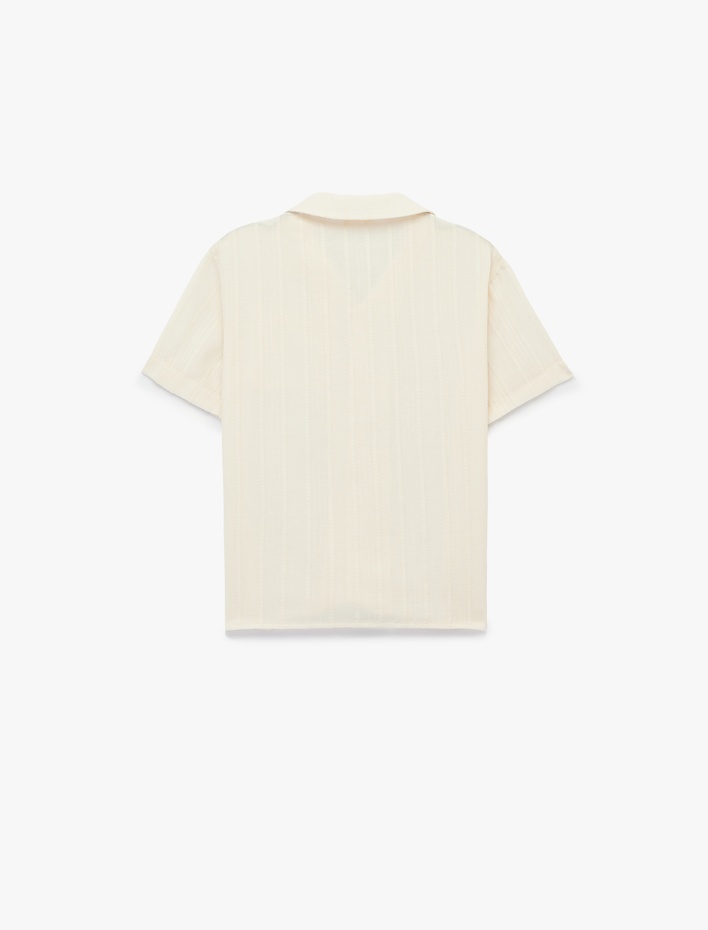 Erkek Çocuk Pamuklu Devrik Yaka Basic Kısa Kollu Gömlek