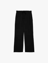 Beli Bağcıklı Geniş Paça Aerobin Pantolon