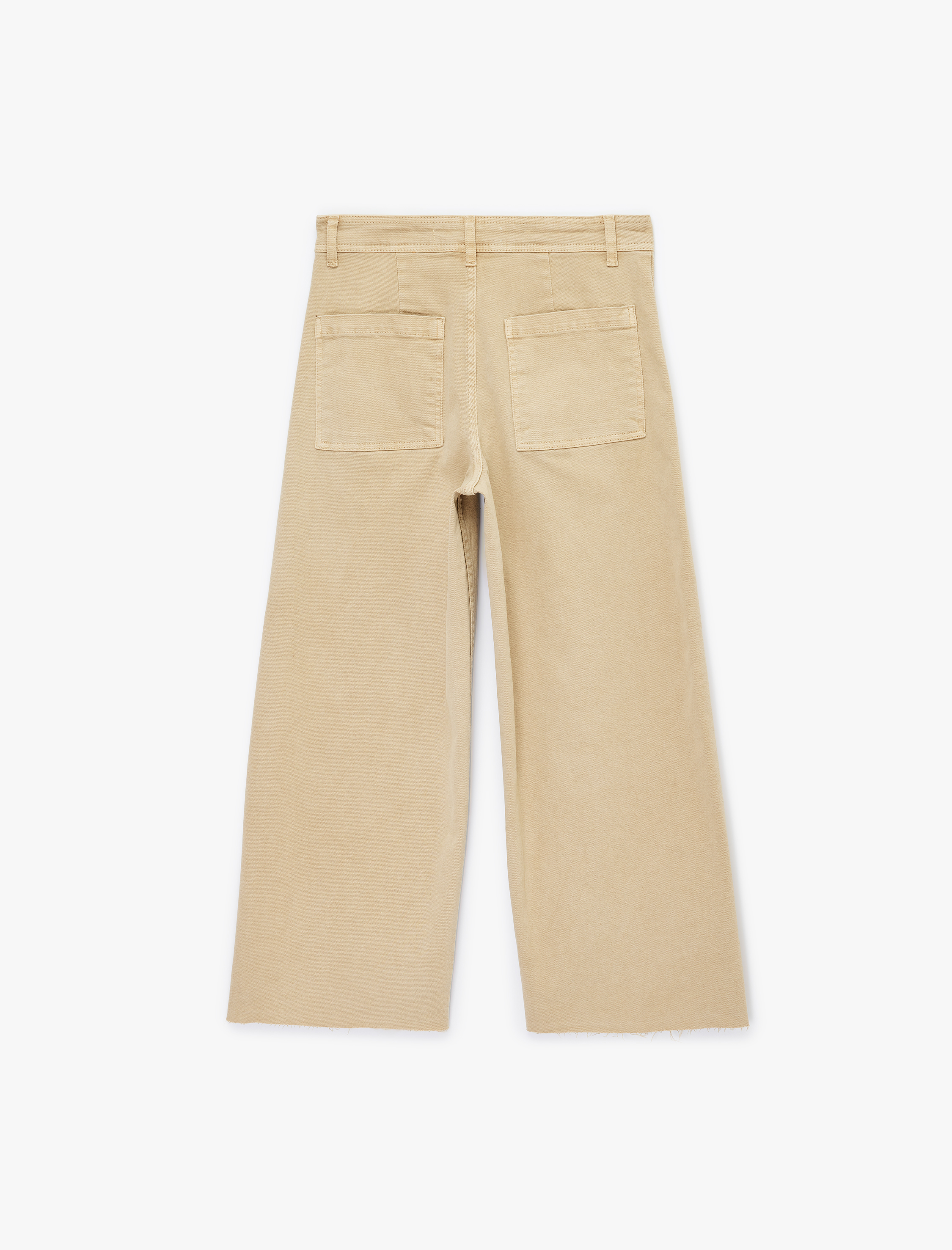   Normal Bel Rahat Kalıp Kesik Paça Jean Pantolon - Culoette Jean