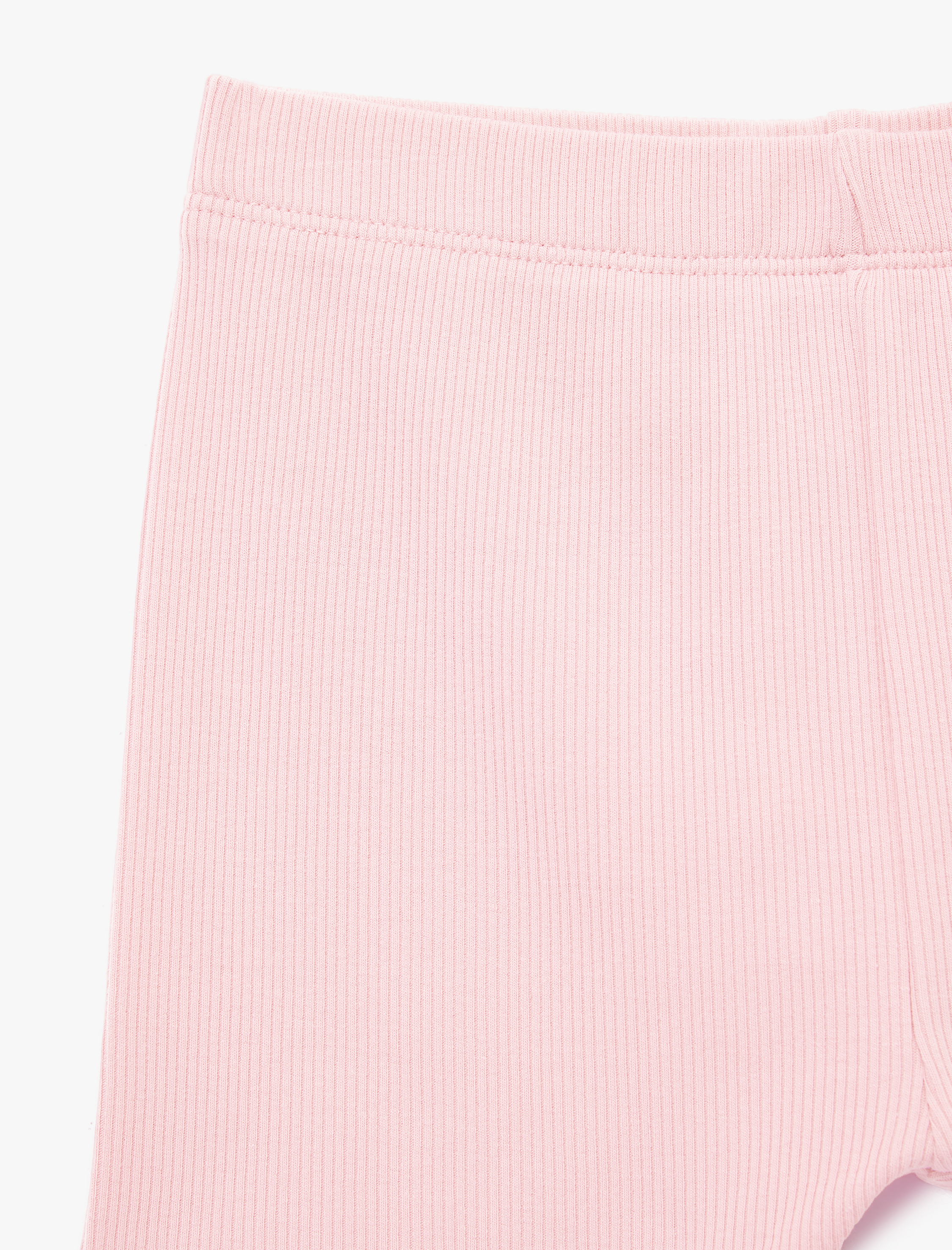  Kız Çocuk Pamuklu Beli Lastikli Ribanalı Kısa Tayt