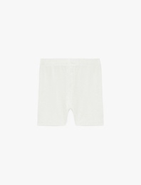 Pamuklu Beli Lastikli Ribanalı Kısa Tayt