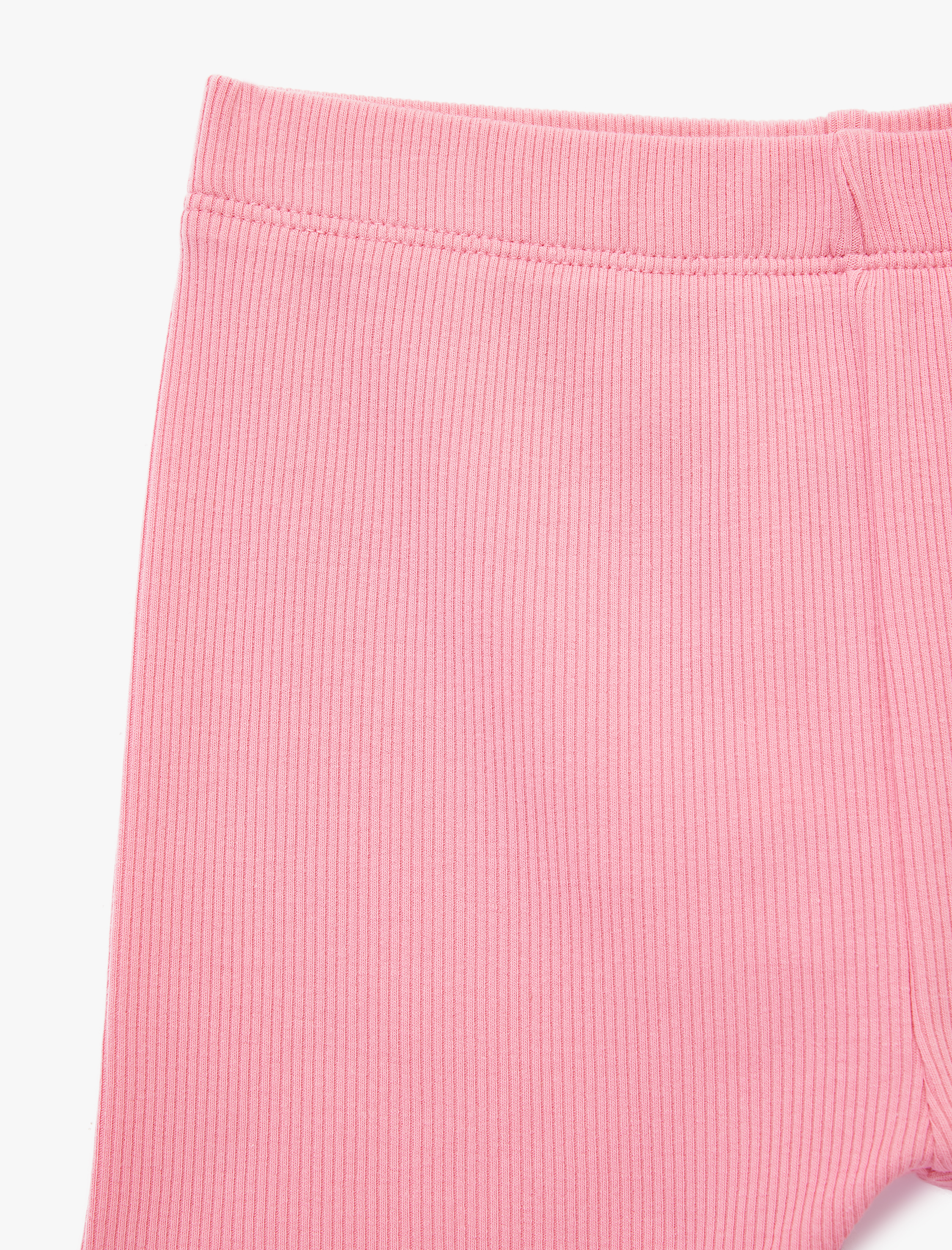  Kız Çocuk Pamuklu Beli Lastikli Ribanalı Kısa Tayt