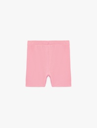 Pamuklu Beli Lastikli Ribanalı Kısa Tayt