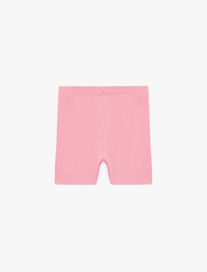 Kız Çocuk Pamuklu Beli Lastikli Basic Kısa Tayt