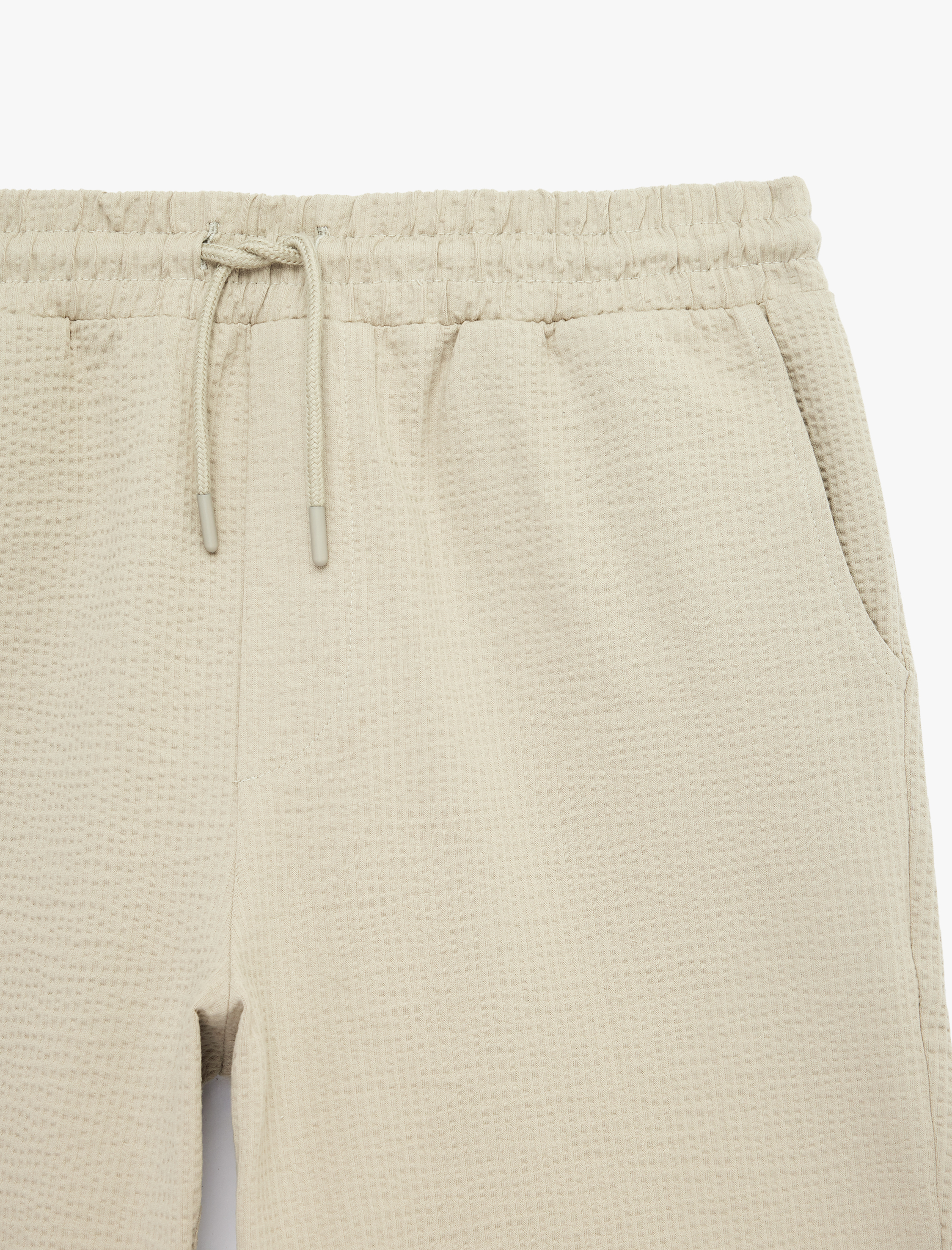   Pamuklu Cepli Bermuda Beli Bağcıklı Şort