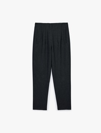 Yüksek Bel Viskon Karışımlı Slim Fit Cigarette Pantolon