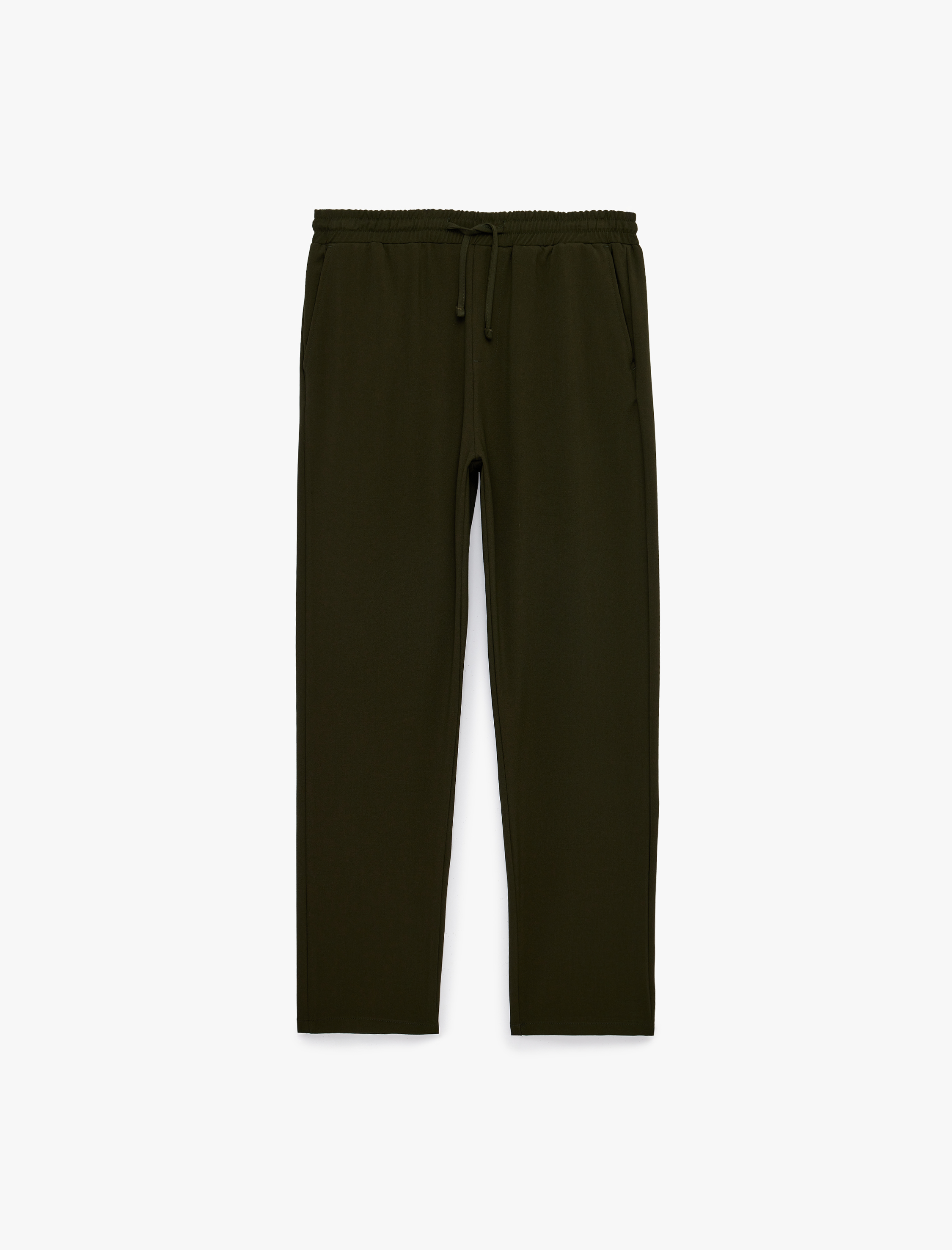   Regular Fit Viskon Karışımlı Cepli Beli Bağcıklı Kumaş Pantolon