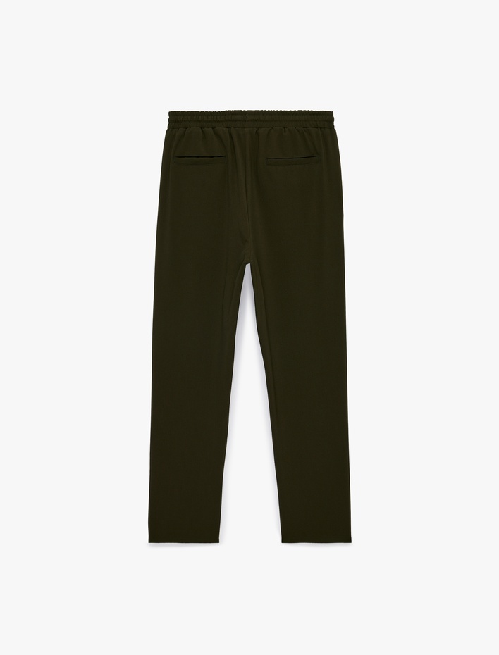  Regular Fit Viskon Karışımlı Cepli Beli Bağcıklı Kumaş Pantolon