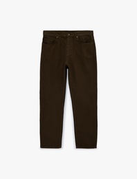 Pamuklu Normal Bel Cepli Vintage Straight Fit Jean Pantolon