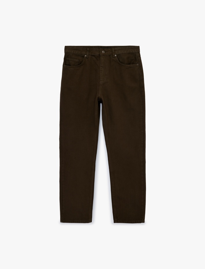  Pamuklu Normal Bel Cepli Vintage Straight Fit Jean Pantolon