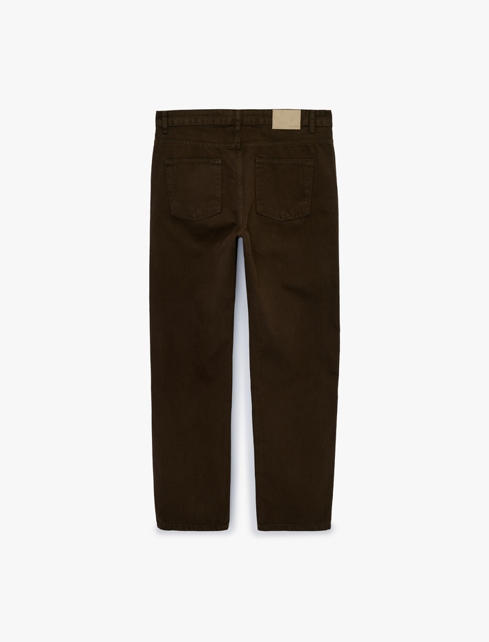  Pamuklu Normal Bel Cepli Vintage Straight Fit Jean Pantolon