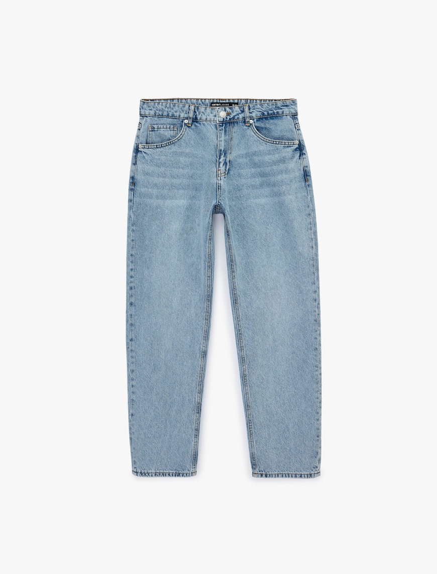 Koton Erkek Pamuklu Normal Bel Vintage Straight Fit Jean Pantolon