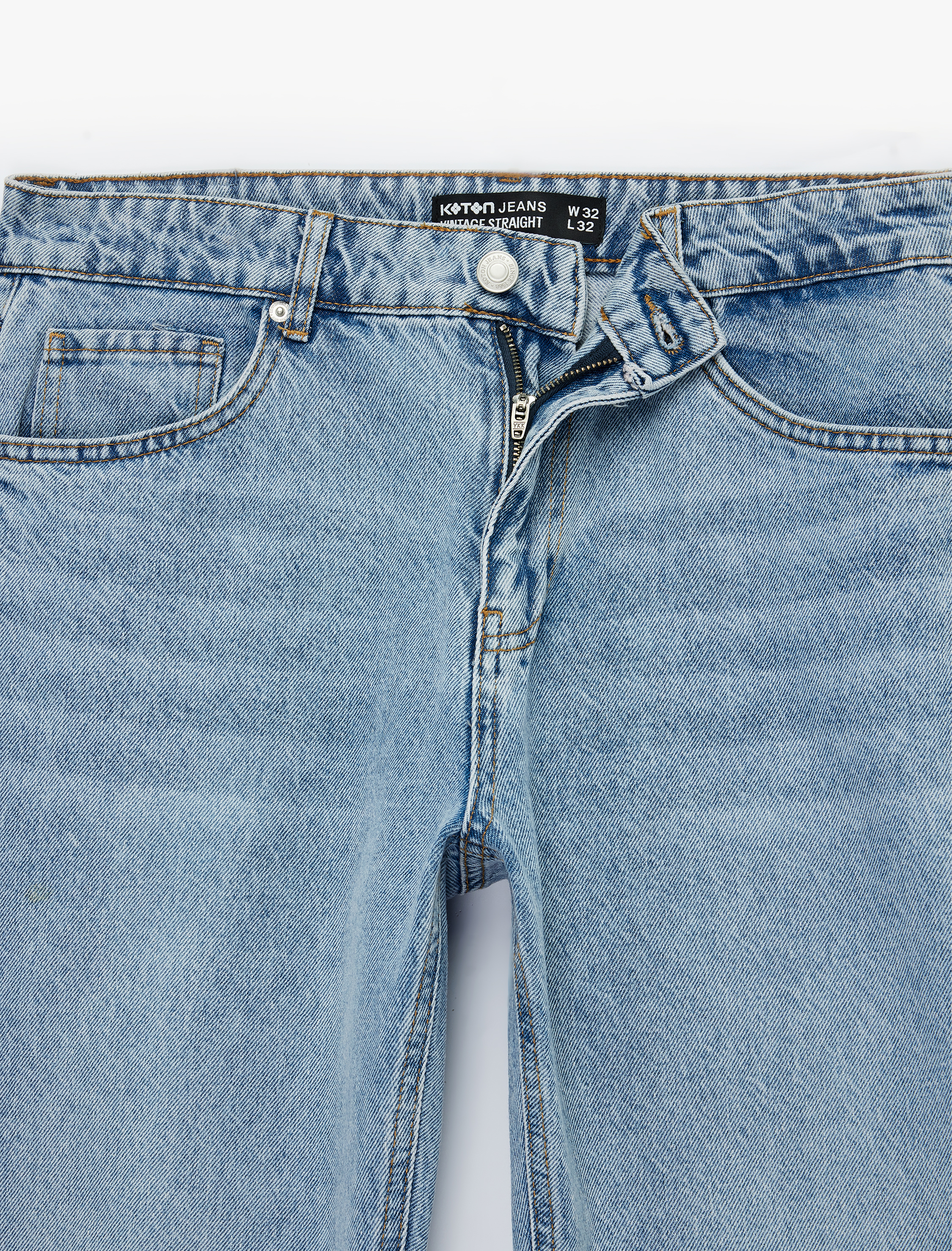   Pamuklu Normal Bel Vintage Straight Fit Jean Pantolon