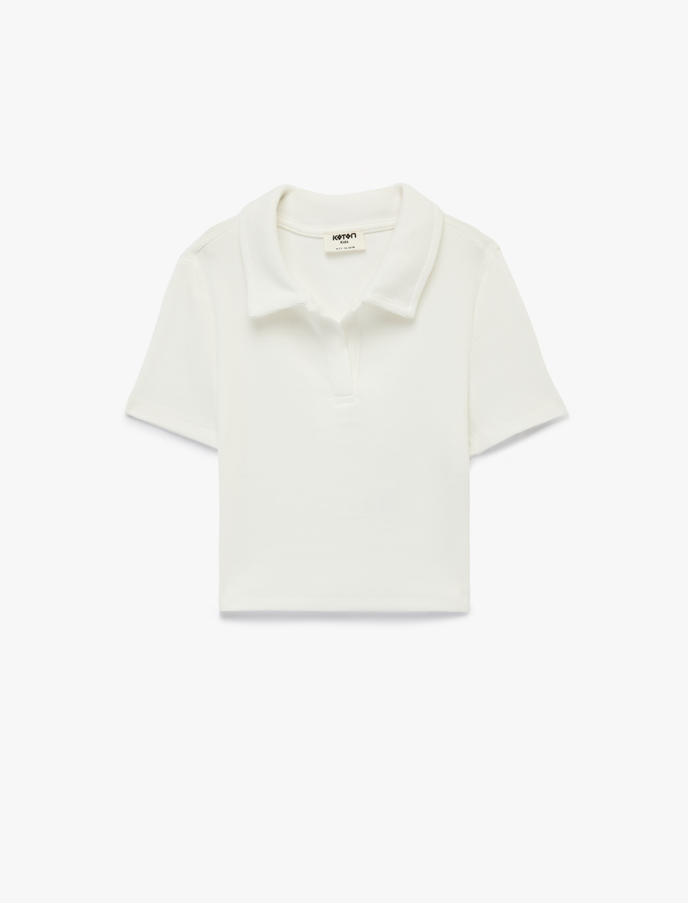  Kız Çocuk Pamuklu Kaşkorse Kısa Kollu Polo Yaka Tişört