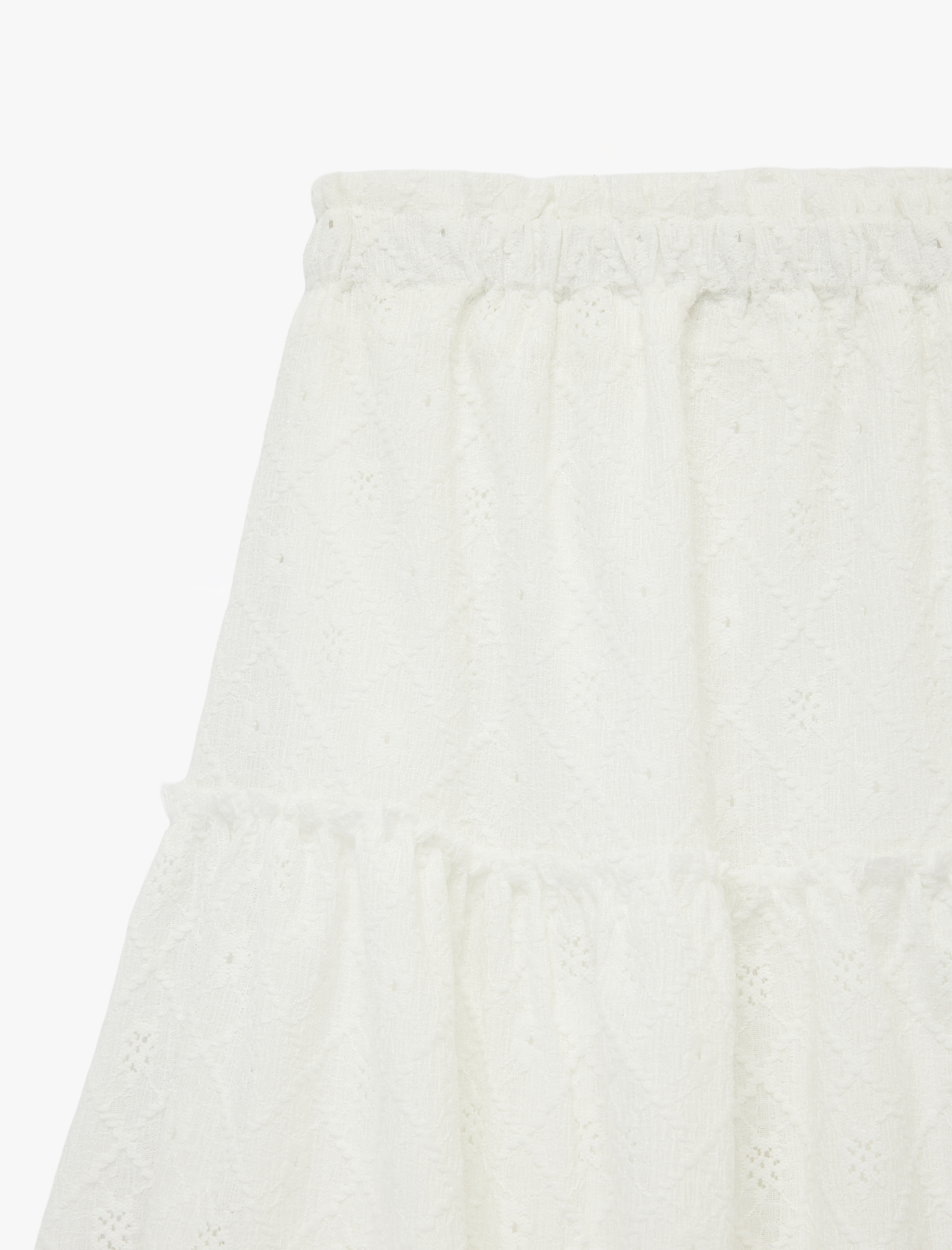  Kız Çocuk eli Lastikli Brodeli Midi Etek