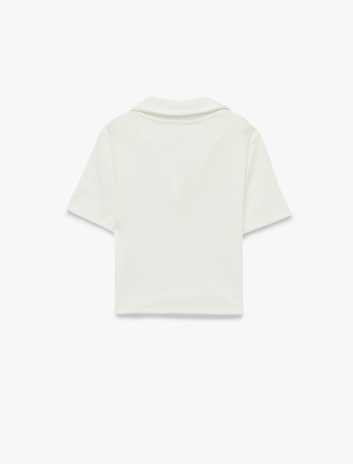 Kız Çocuk Pamuklu Kaşkorse Kısa Kollu Polo Yaka Tişört