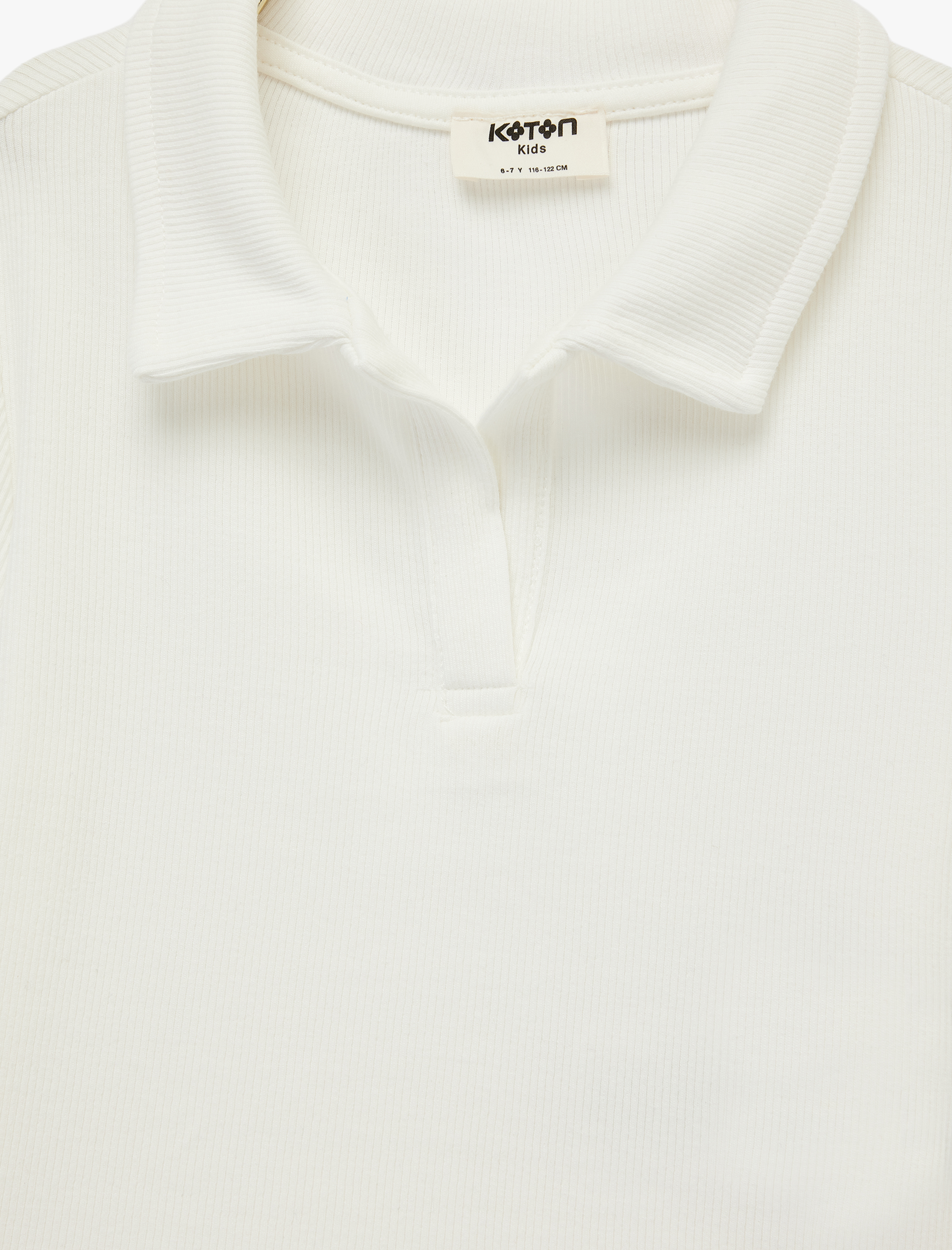  Kız Çocuk Pamuklu Kaşkorse Kısa Kollu Polo Yaka Tişört