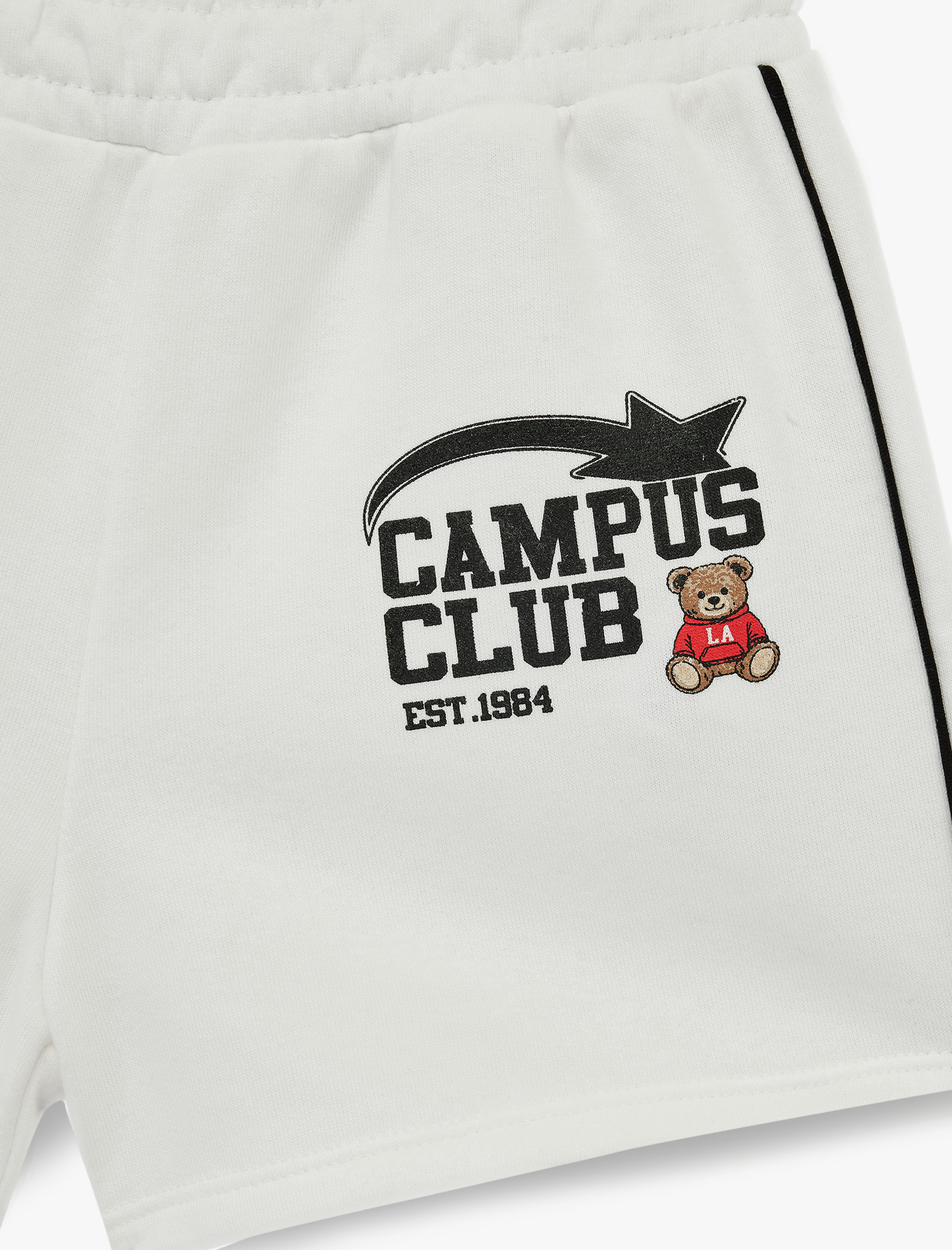  Kız Çocuk Beli Lastikli Baskı Detaylı Şort