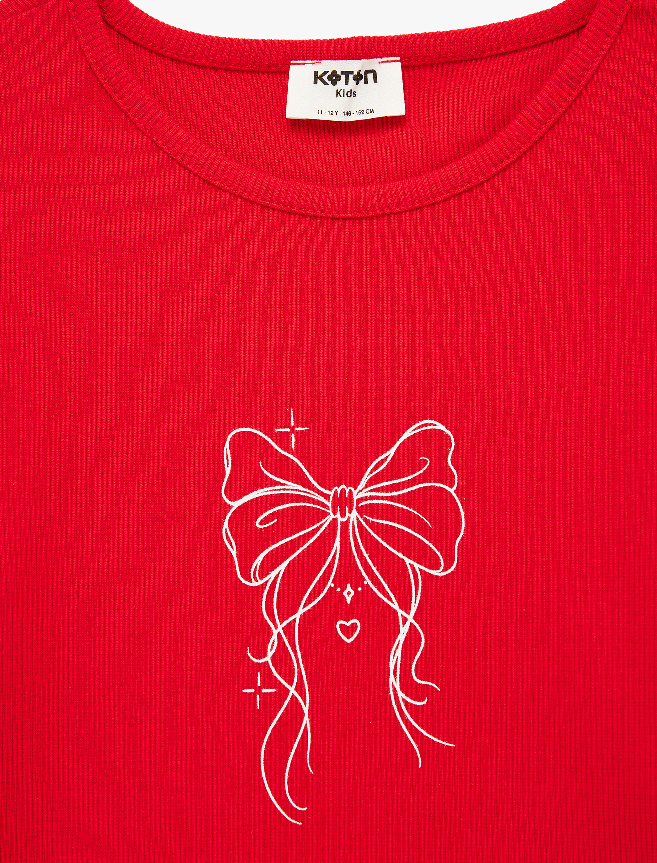  Kız Çocuk Kısa Kollu Bisiklet Yaka Pamuklu Crop Tişört