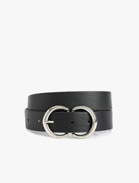 Metal Tokalı Suni Deri Kemer