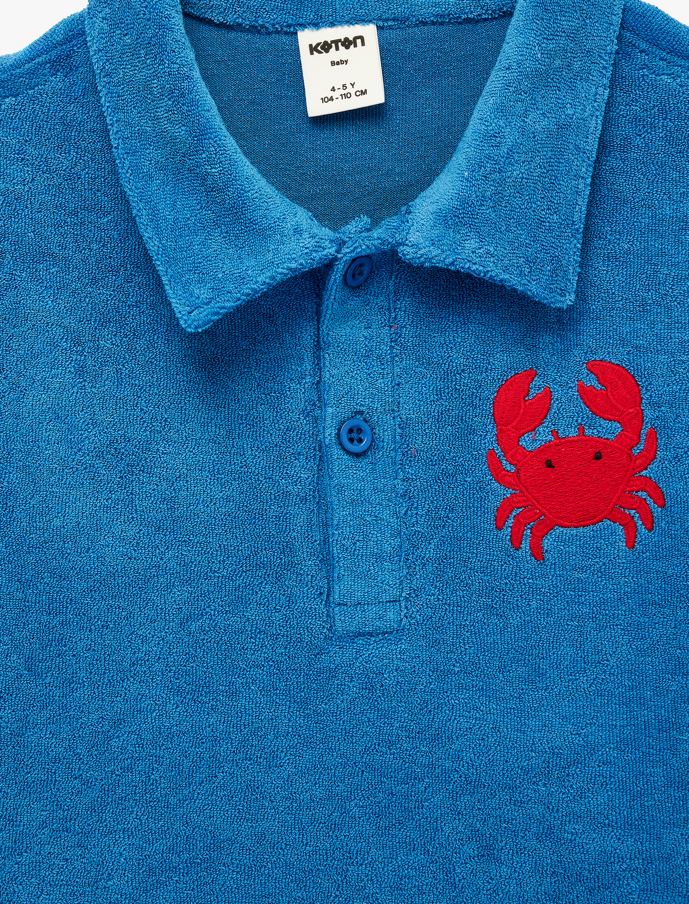  Erkek Bebek Pamuklu Nakış Detaylı Kısa Kollu Polo Yaka Tişört