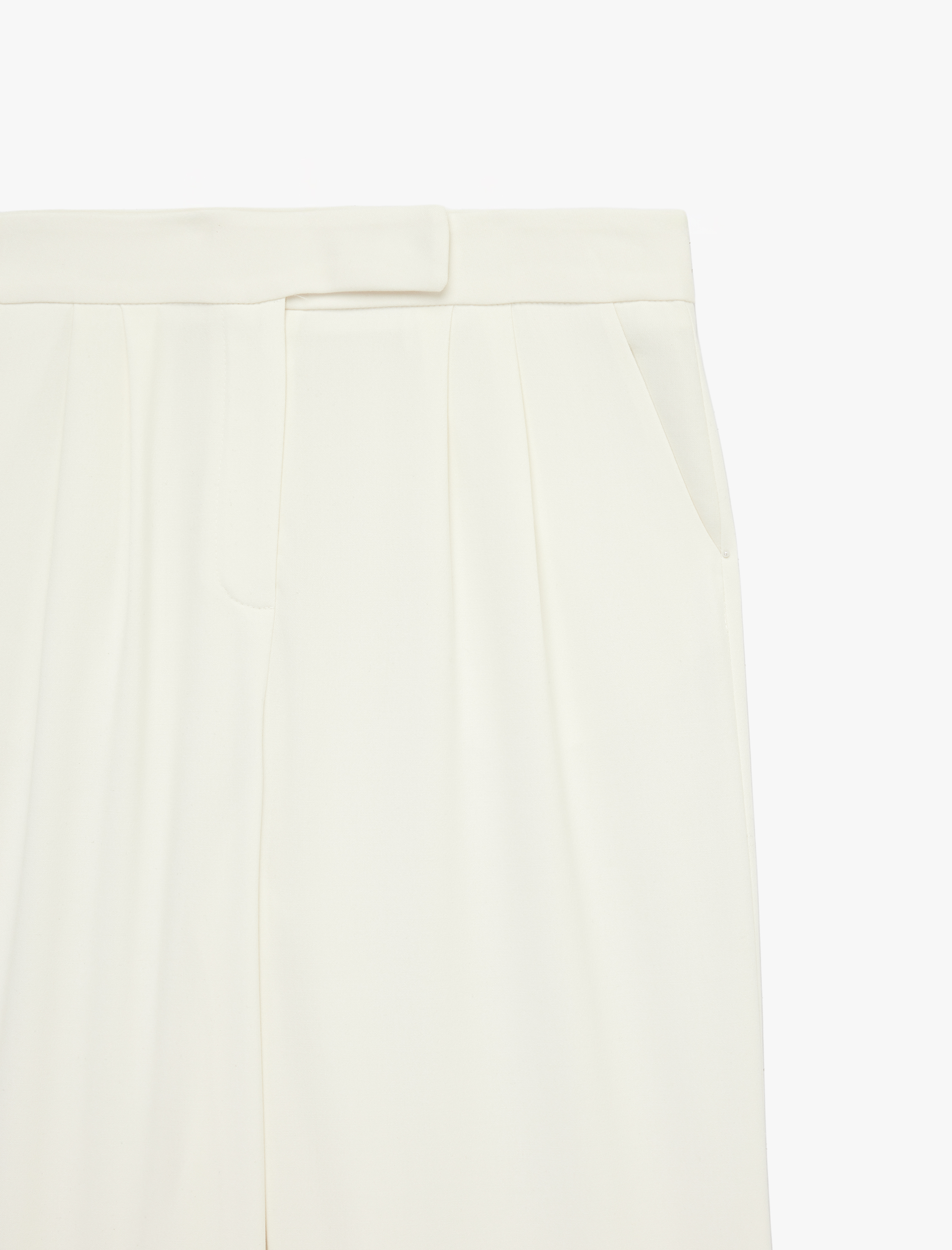   Pile Detaylı Geniş Paça Palazzo Pantolon